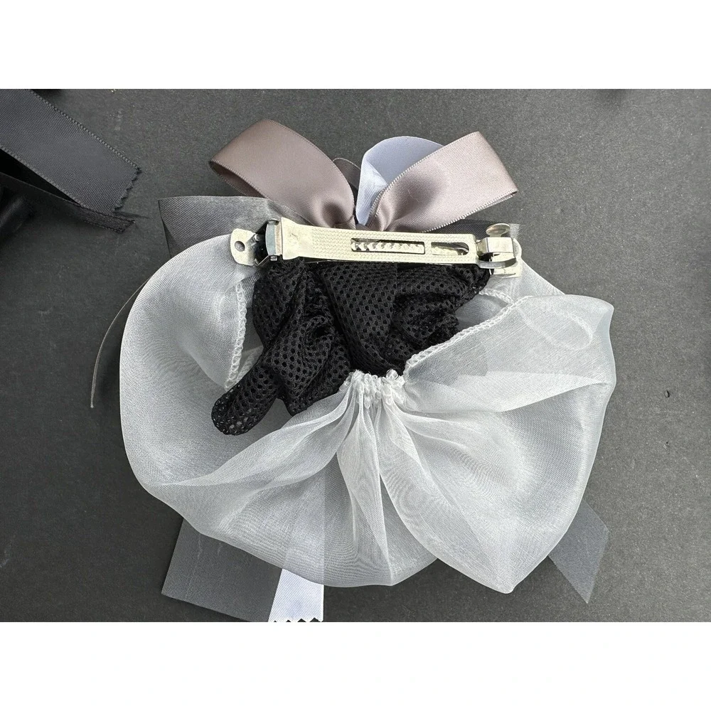 New‎ Hair Barrette with Net Bun Net Hair Net Ribbon Bun